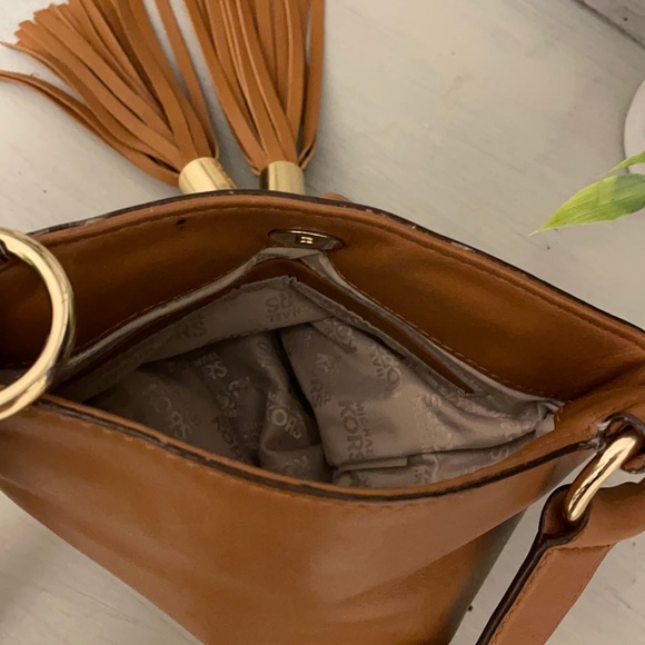 Michael Kors Braided Tassels Crossbody Leather Bag - Picture 11 of 14